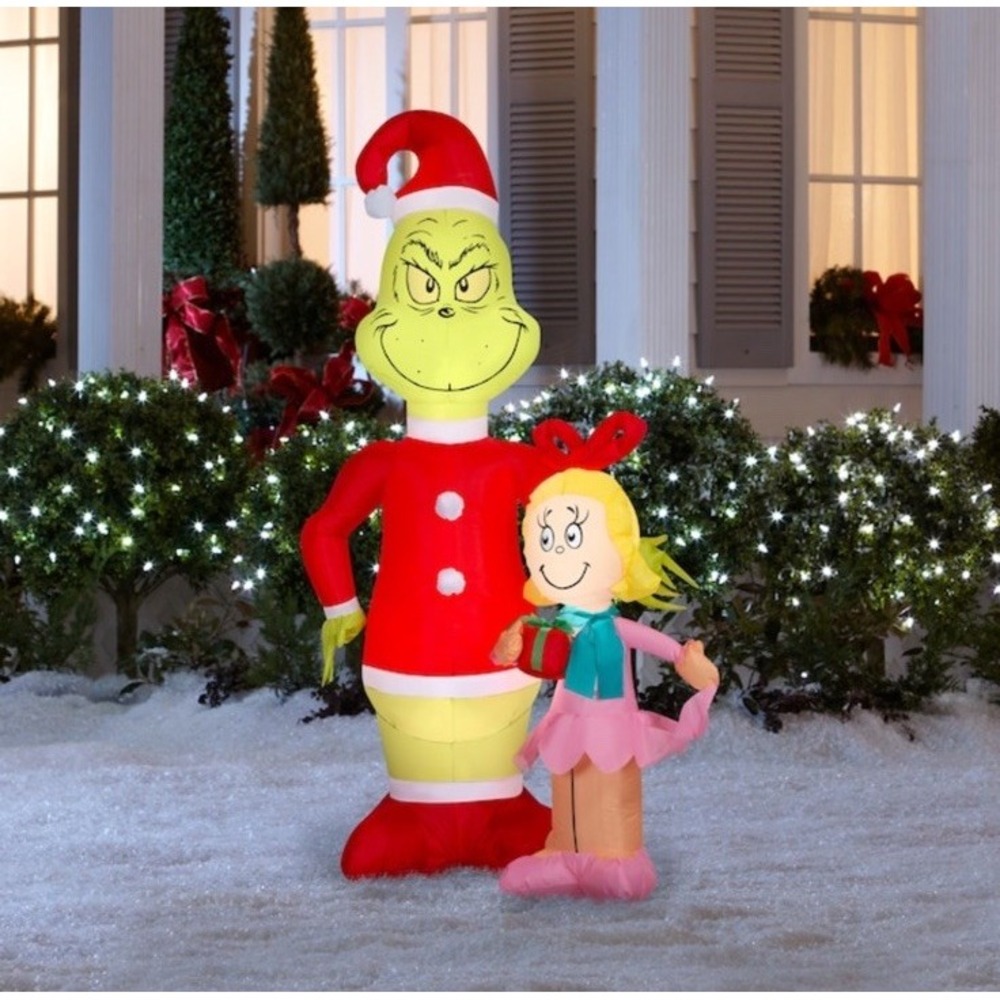 Grinch & Cindy Lou Hoo 6' Inflatable Decoration - Lighted - Gemmy **NEW**